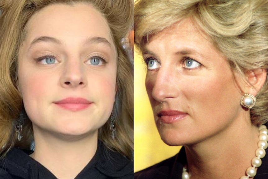 An image of a young woman with blue eyes and blonde hair posted alongside Diana Spencer.