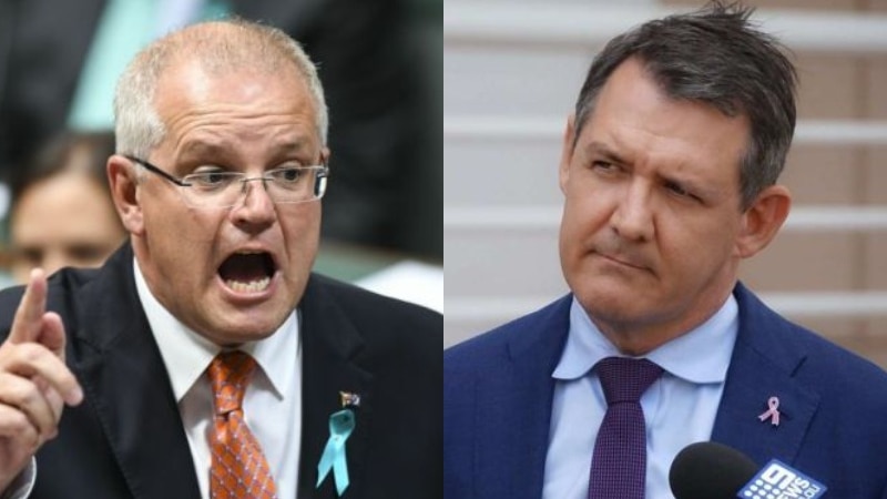 Headshots of Prime Minister Scott Morrison and Michael Gunner.