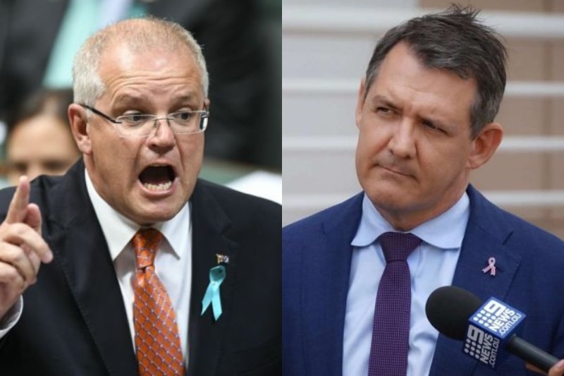 Headshots of Prime Minister Scott Morrison and Michael Gunner.