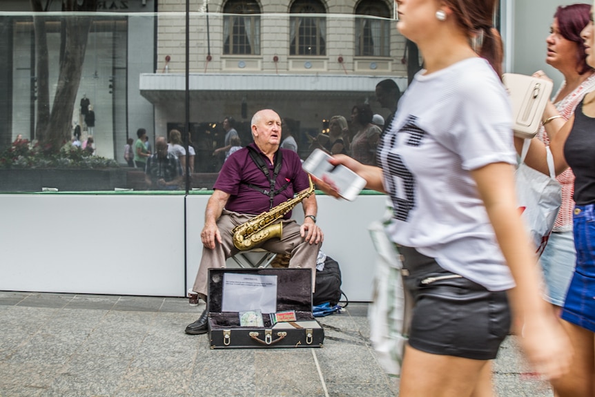 Mr Pampling will stop and talk to many of the shoppers walking by.