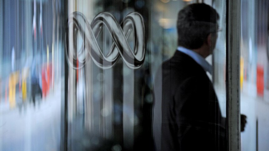 The Australia Broadcasting Corporation (ABC) logo at the Ultimo studios, Sydney on December 2008.
