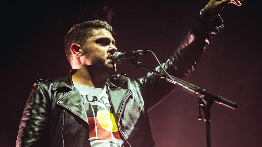 Melbourne singer-songwriter and guitarist Dan Sultan performs at Splendour in the Grass 2017