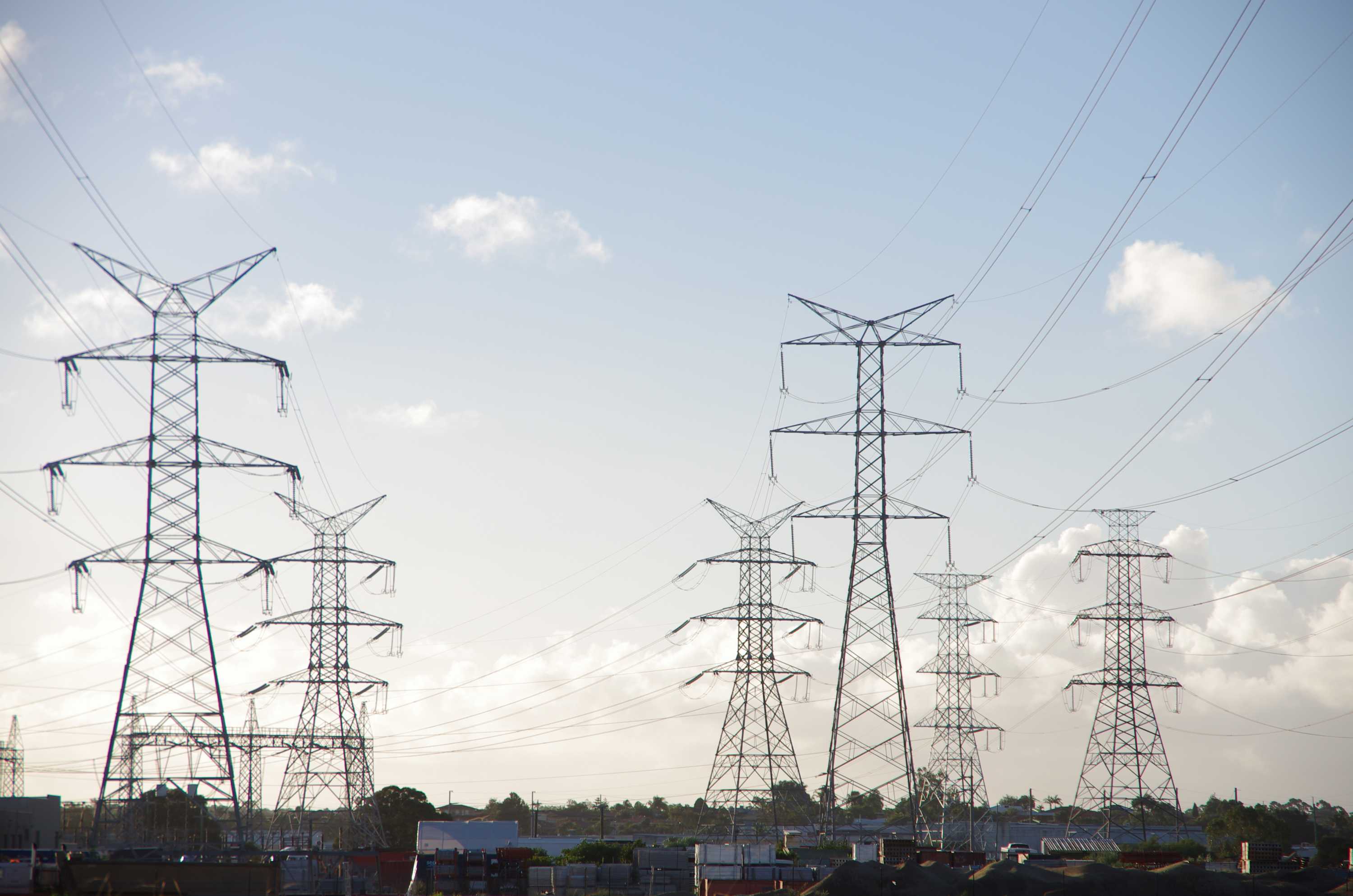 A series of transmission lines at Malaga in Perth
