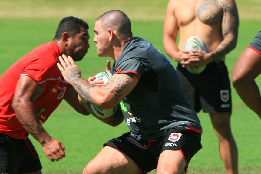 Russell Packer trains with the Dragons