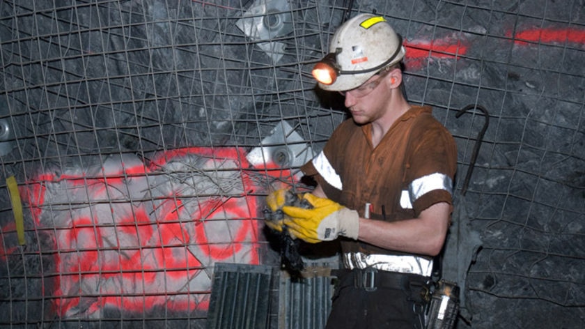 Miner at Oz Minerals' Rosebery mine