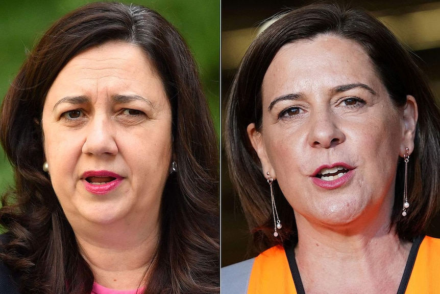 Queensland Premier Annastacia Palaszczuk and Queensland LNP leader Deb Frecklington