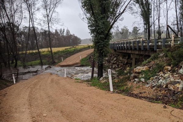 flooding over bridge on Wairewa road