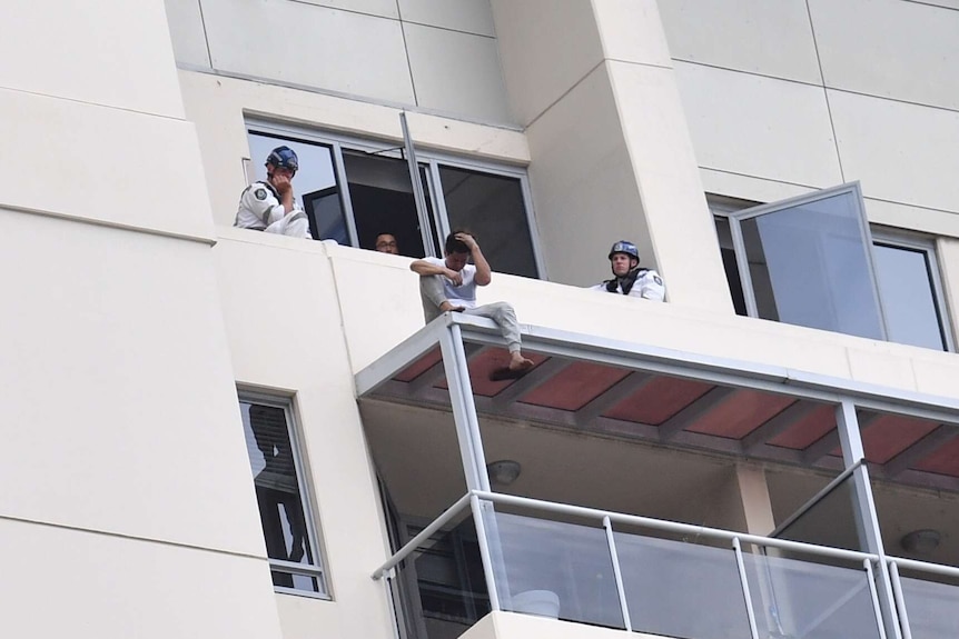 Man on the Chatswood balcony