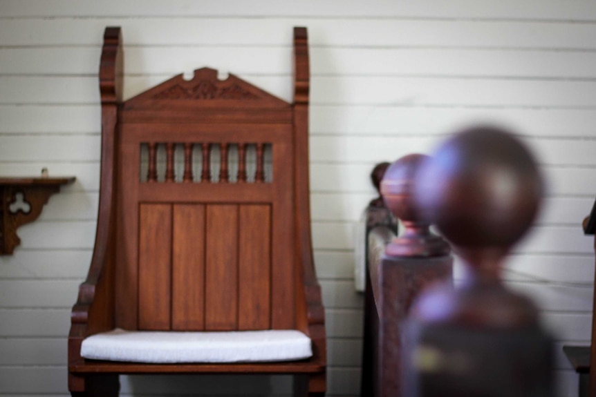 An empty chair in St James Church, Bungwahl