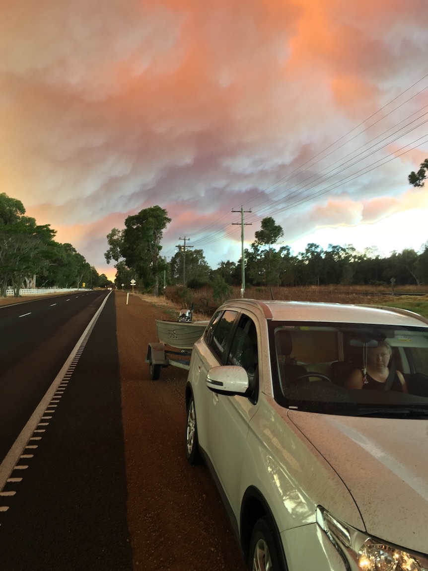 The scene on the highway