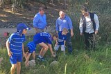 Students search for frogs in Adelaide wetlands