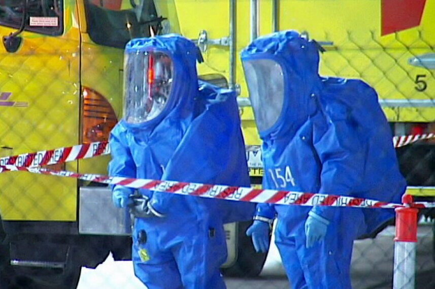 Fire officers in specialised suits were deployed to contain the spill