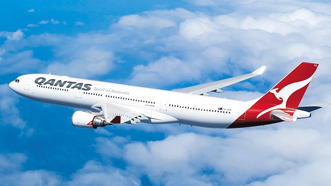 A Qantas A330 in flight