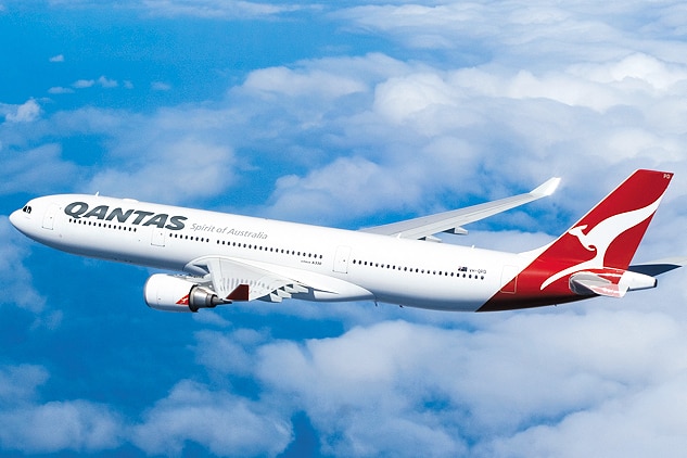 A Qantas A330 in flight