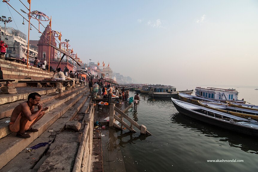 Varanasi ghat morning activity
