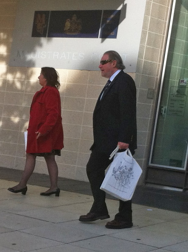 Alec McIvor Stevenson leaving the ACT Magistrates Court in April.