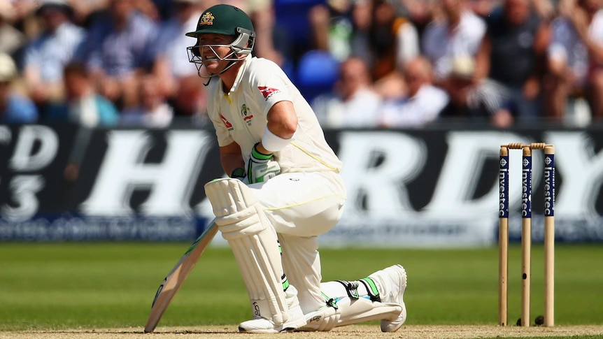 Brad Haddin reacts to dismissal in Cardiff