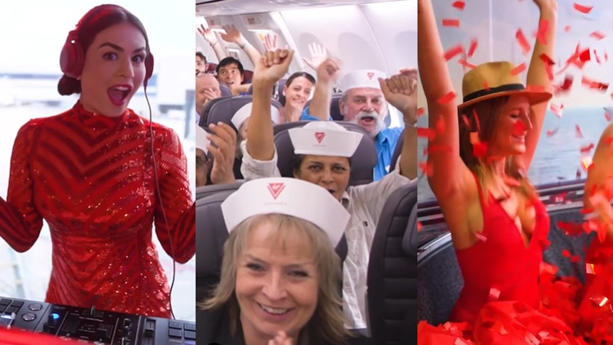 Images from Virgin free cruise promotion Instagram reel.