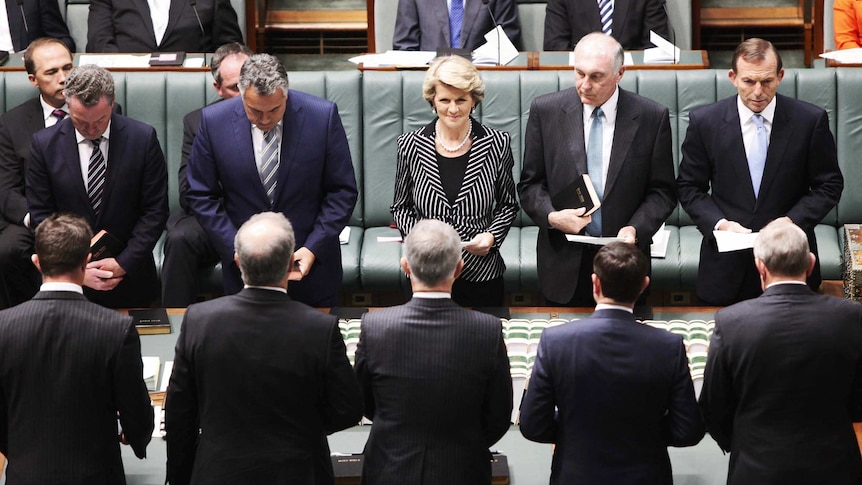 Chris Pyne, Joe Hockey, Julie Bishop, Warren Truss and Tony Abbott