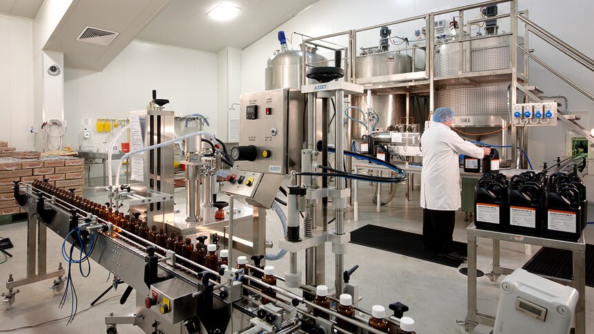 Nowra Chemical's pharmaceutical manufacturing area at their premises in Nowra.