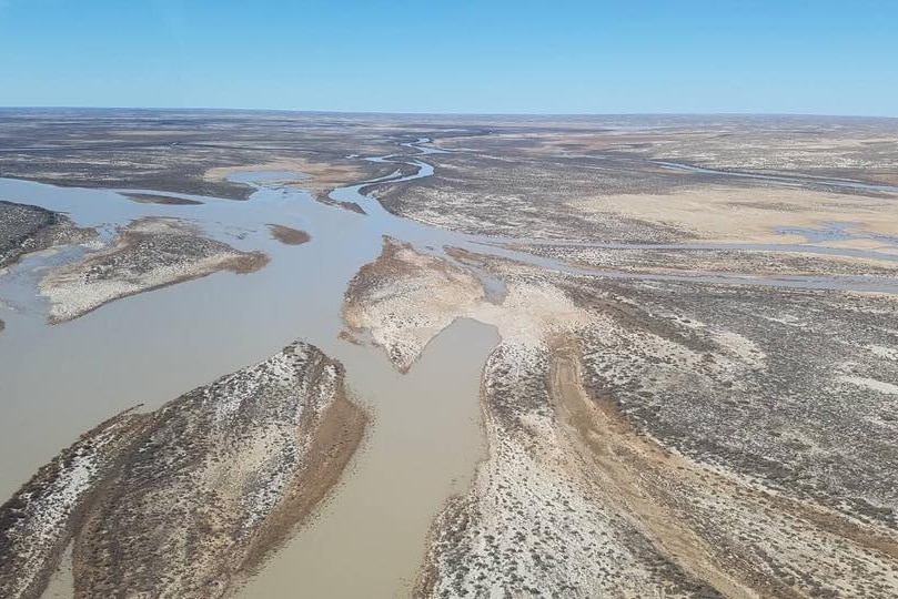 Aerial view from a plane of lake eyre