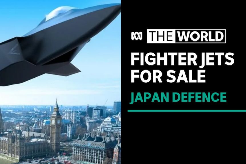 Fighter Jets For Sale, Japan Defence: Graphic rendering of a fighter plane over London.