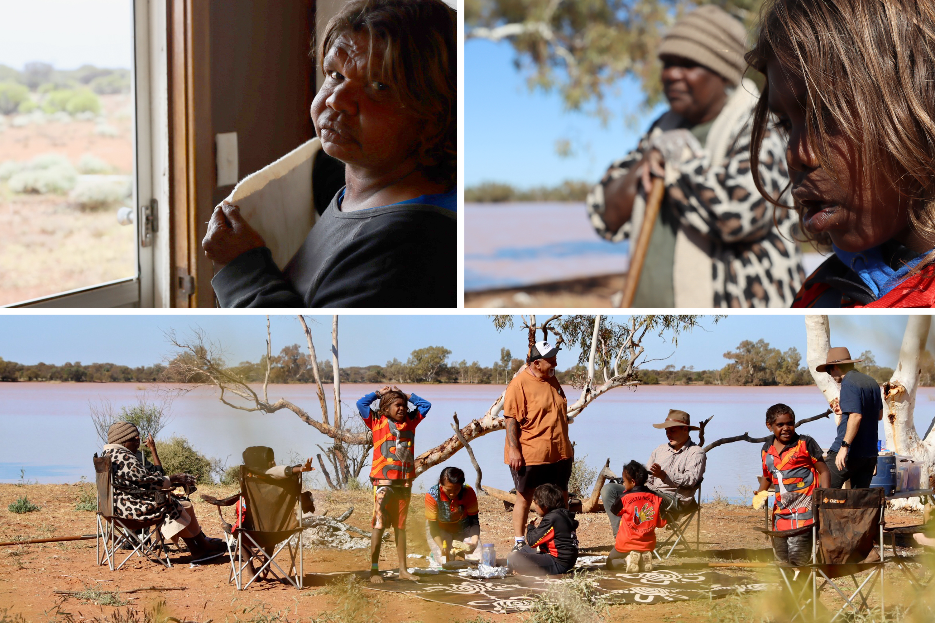 Composite image of members of the Martu community involved in the mulgara relocation efforts