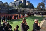 Long lines to vote at North Melbourne Primary School
