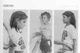 Children being measured for a health survey in 1985