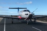 RFDS plane parked on the Eyre Highway