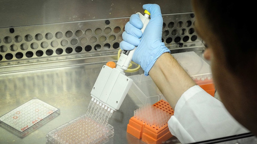 A scientist working in a lab.