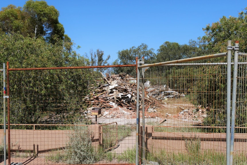 A home which has been demolished.
