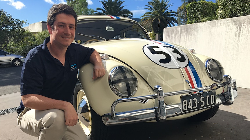 Motor enthusiast Chris Ball and his VW Volkswagen replica Herbie