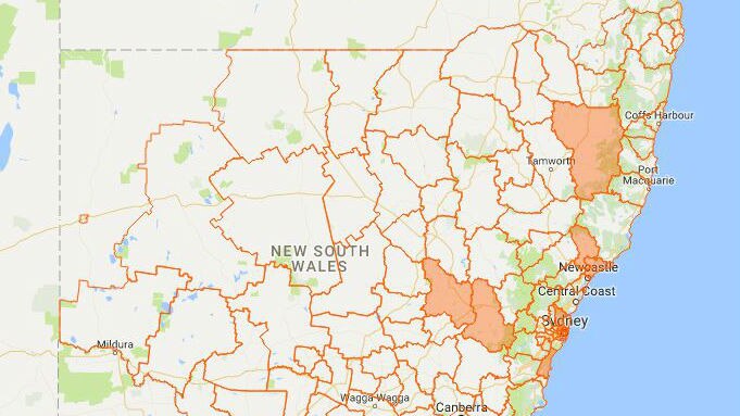 Map showing councils that have amalgamation pending