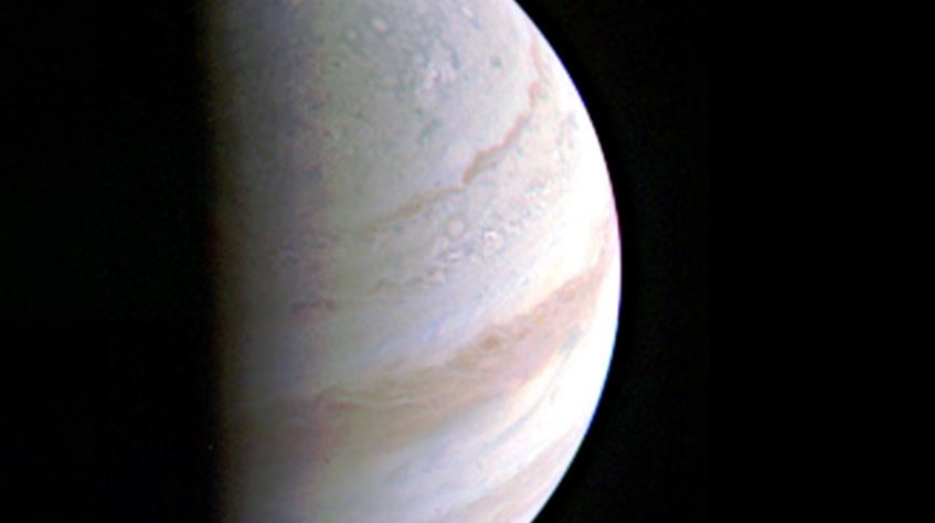 A close up pic of the surface of Jupiter