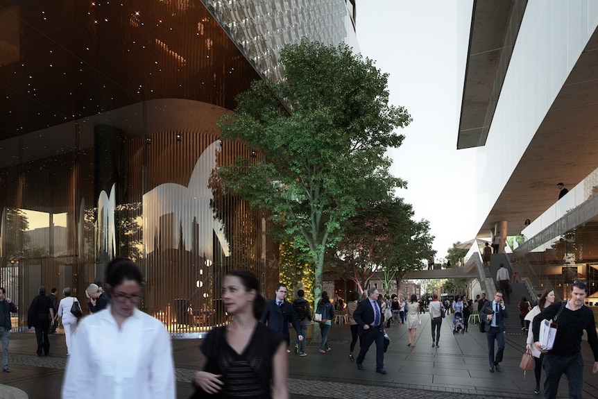 A laneway at the 90 storey residential tower planned for Parramatta.