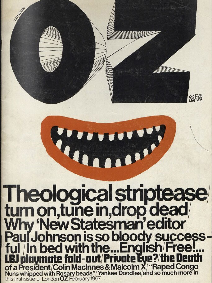 The front cover of the first issue of Oz magazine published in London, February 1967.