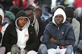 Migrants at the Sicilian harbour of Augusta
