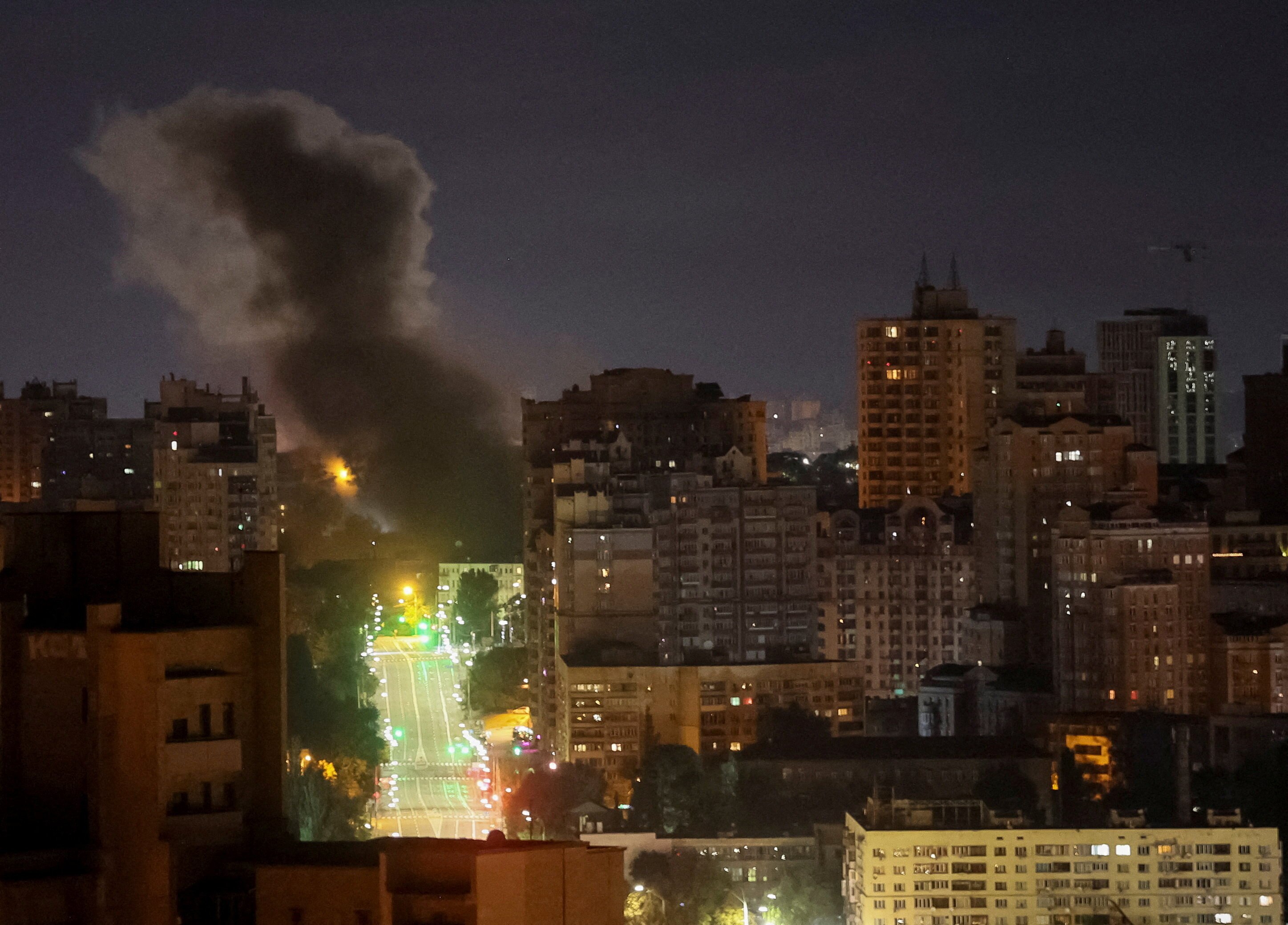 Russian drone and missile strike in Kyiv