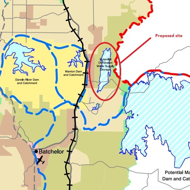 Map showing water storage plans