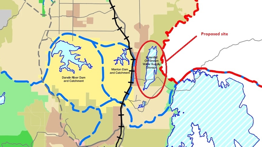 Map showing water storage plans