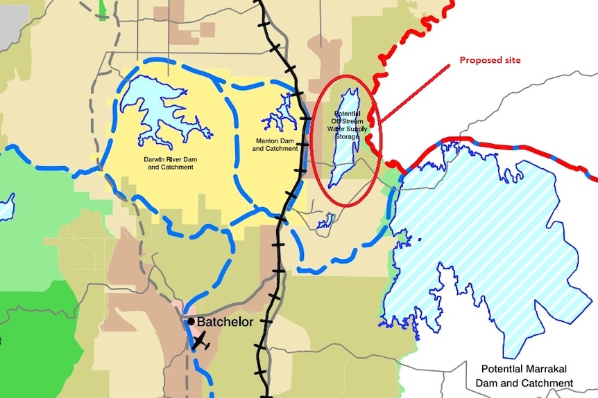 Map showing water storage plans