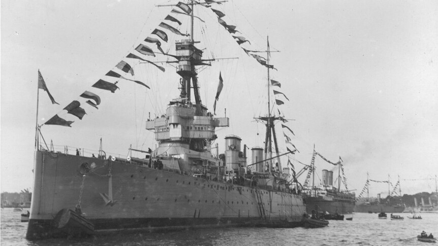 HMAS Australia dressing ship in honour of the Prince of Wales visit in 1920.