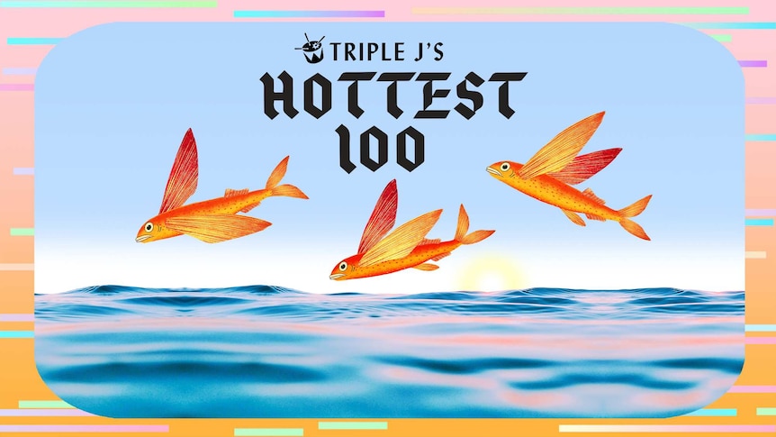the artwork for triple j's Hottest 100 of 2019 featuring flying fish