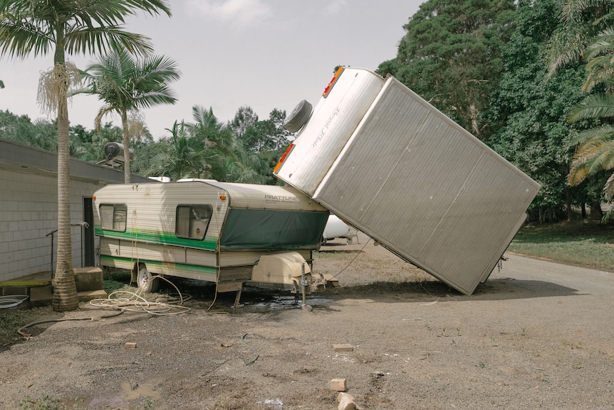 Caravans on top of each other.