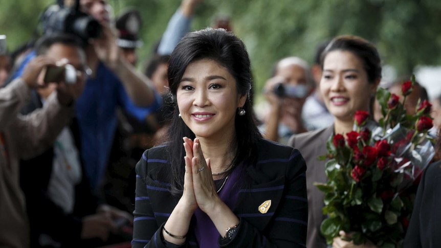 Former Thai PM Yingluck Shinawatra arrives at the Supreme Court