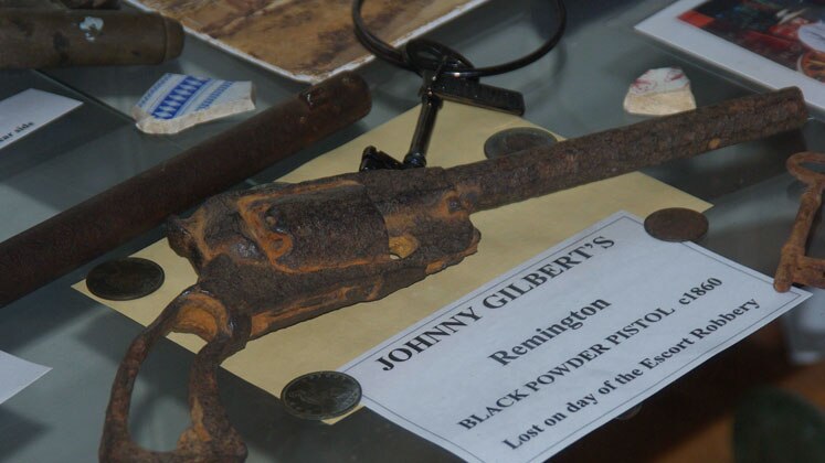 Johnny Gilbert's Remmington, black powder pistol c1860, lost on the day of the escort Robbery