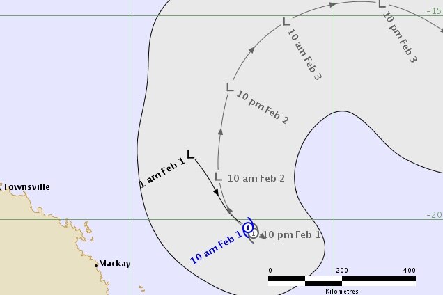 A map showing Tropical Cyclone Edna's forecast path
