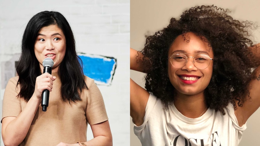 Portraits of a young Asian woman and young black woman