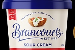 A tub of brancourts sour cream.